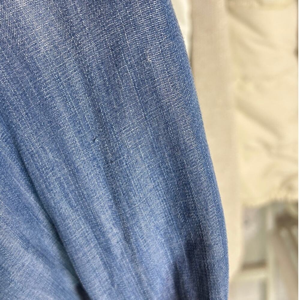 Velvet Heart Women's Size M Chambray Lace Up Roll Tab Sleeve Dress #0239 - Picture 8 of 14